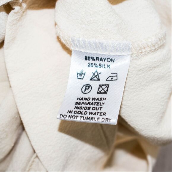 Magali Pascal Ruffle trim Tie Short Shorts Beige Rayon Silk Size XS - Picture 5 of 5